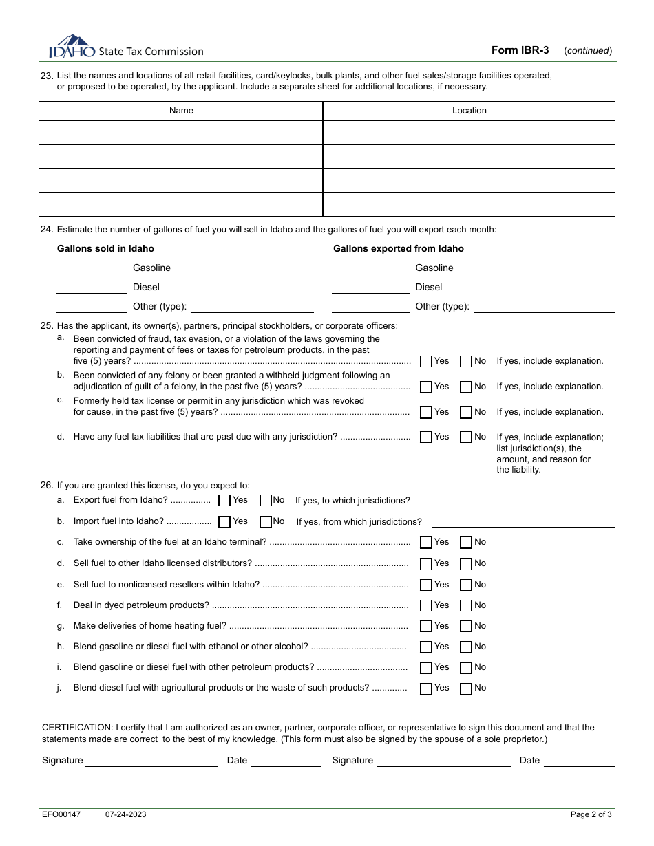 Form IBR-3 (EFO00204) - Fill Out, Sign Online and Download Fillable PDF ...