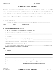 Form VN185 Marital Settlement Agreement - County of Ventura, California