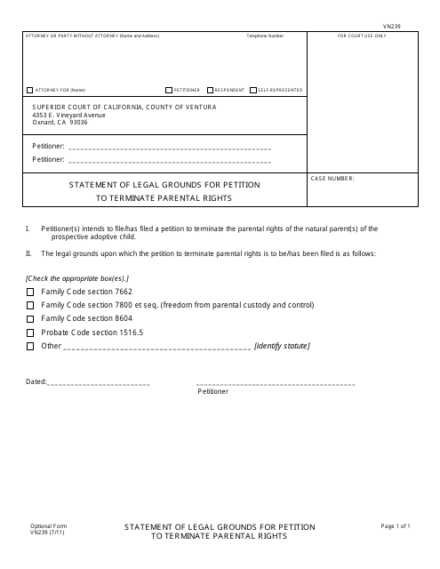 Form VN239  Printable Pdf