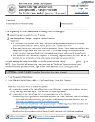 Document preview: Form UCS-NC1 Name Change and/or Sex Designation Change Petition for Individual Adult (Person 18 or Over) - New York