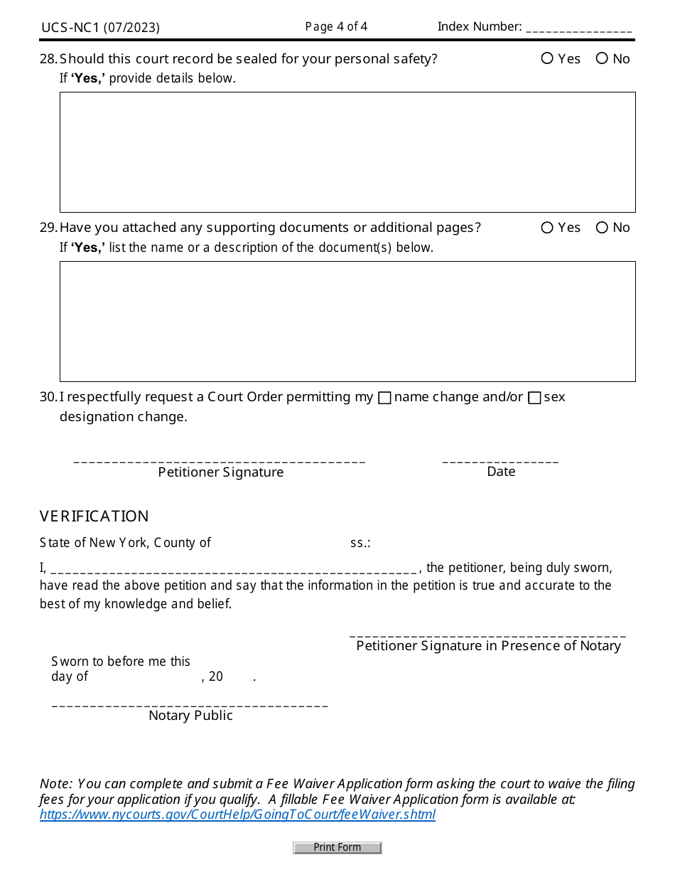 Form UCSNC1 Download Fillable PDF or Fill Online Name Change and/or