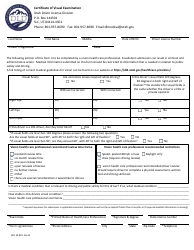 Document preview: Form DLD49 Certificate of Visual Examination - Utah