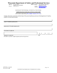 Document preview: Form 1229 Communicable Diseases Certification Form - Wisconsin