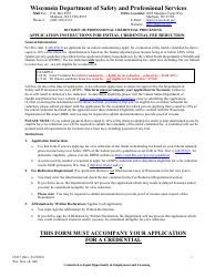 Document preview: Form 3217 Wisconsin Department of Safety and Professional Services - Wisconsin