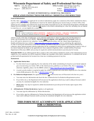 Form 3217 Wisconsin Department of Safety and Professional Services - Wisconsin