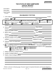Form NHJB-2184-F Delinquency Petition - New Hampshire