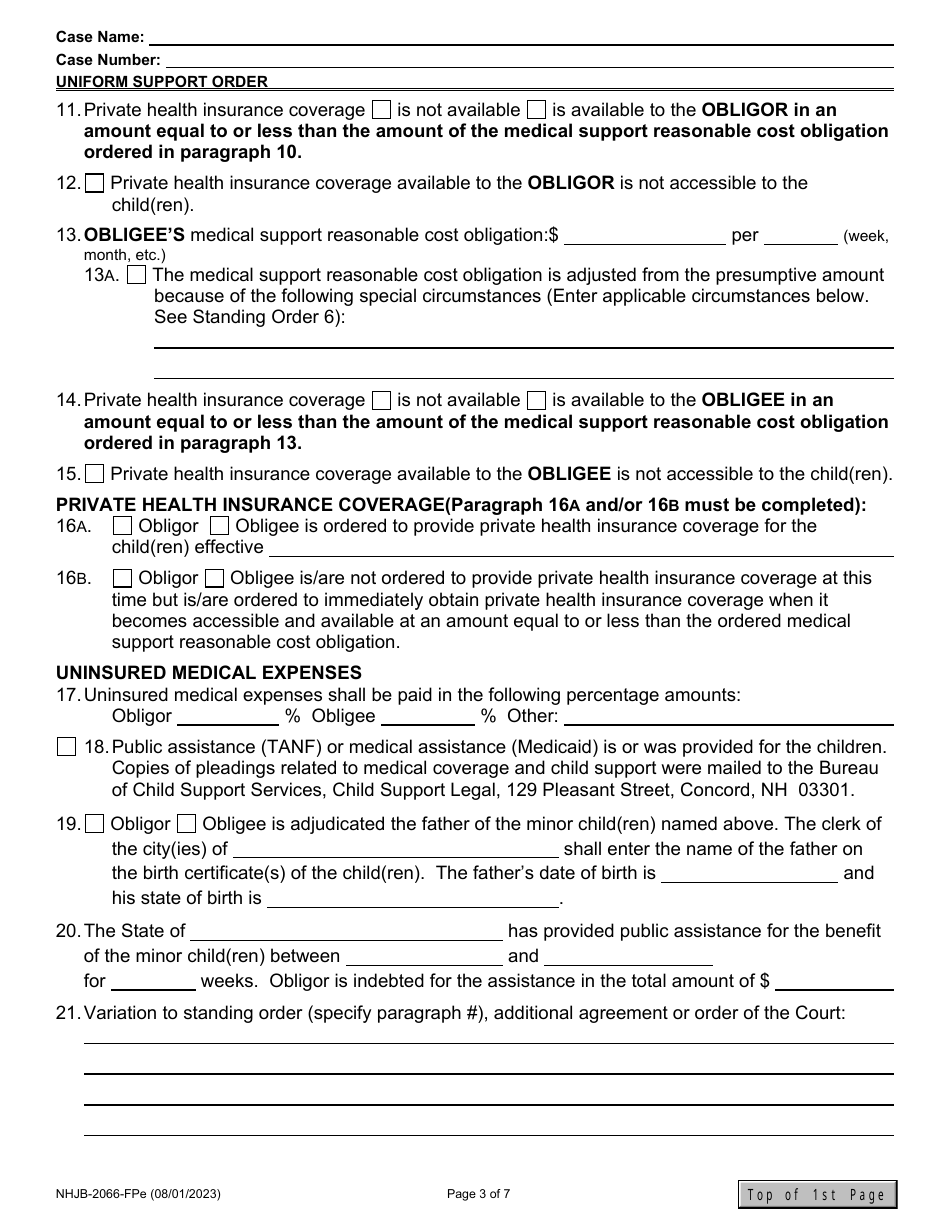 Form NHJB-2066-FPE Uniform Support Order - New Hampshire, Page 3