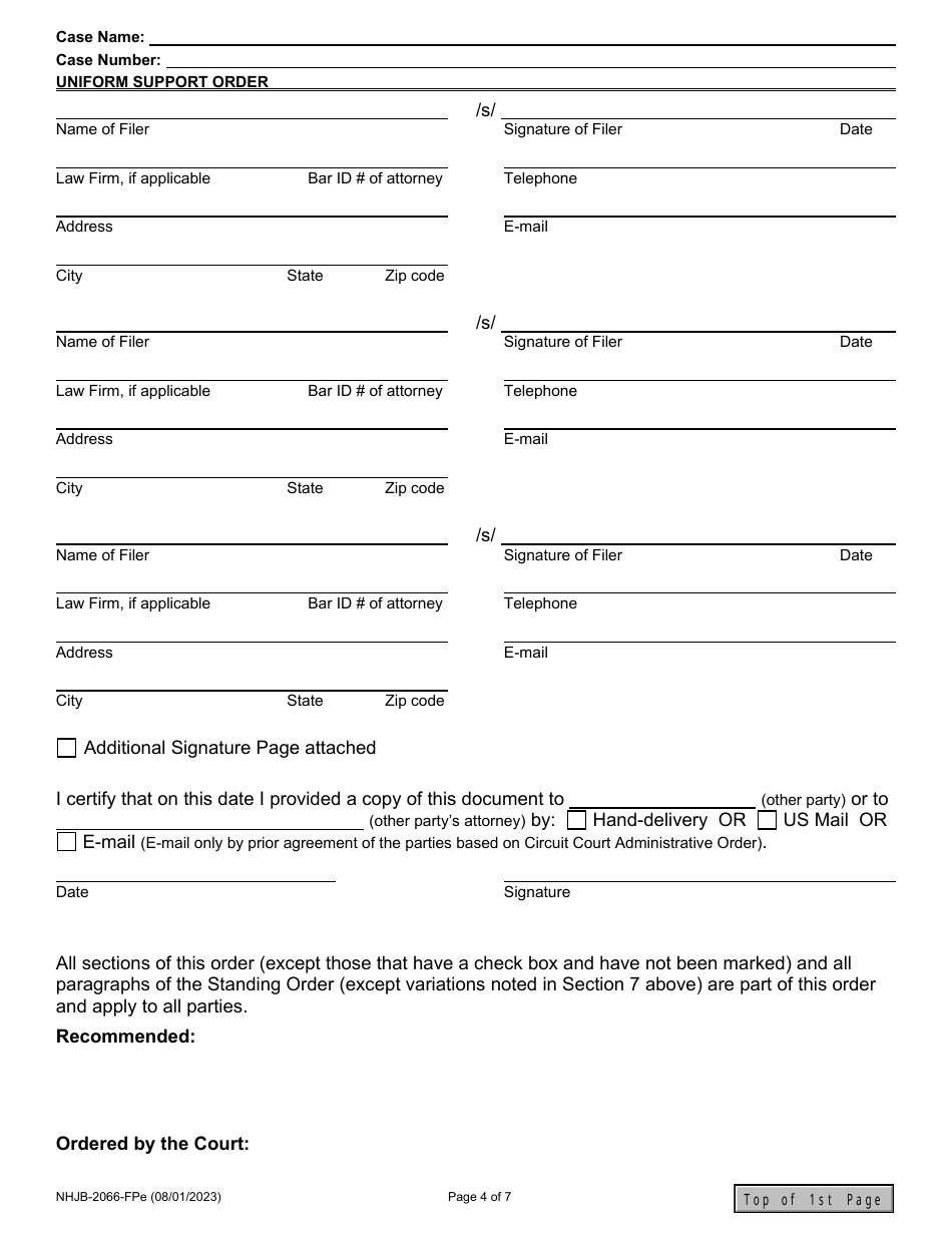 Form NHJB-2066-FPE Uniform Support Order - New Hampshire, Page 4