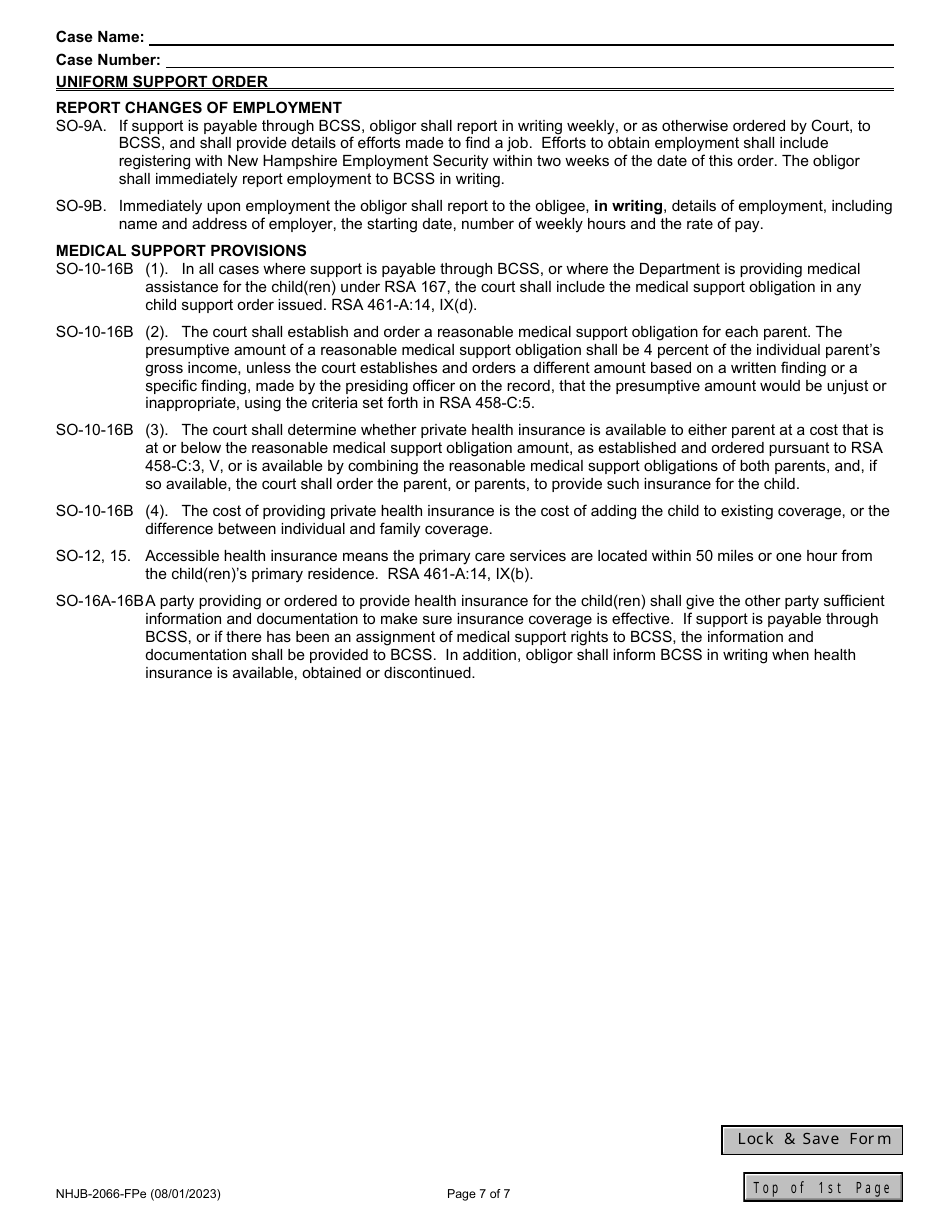 Form NHJB-2066-FPE Uniform Support Order - New Hampshire, Page 7