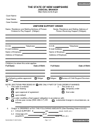Form NHJB-2066-FP Uniform Support Order - New Hampshire