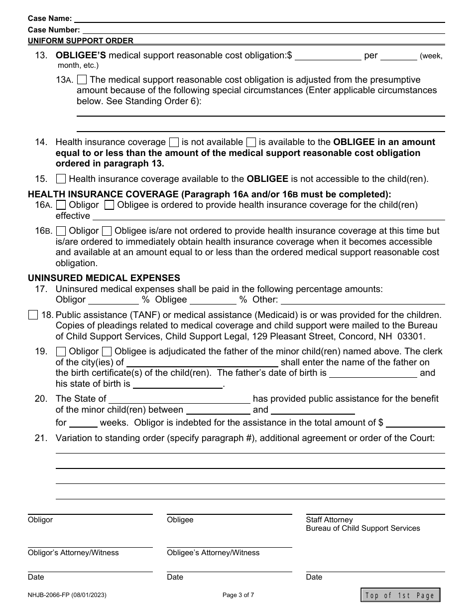 Form NHJB-2066-FP Uniform Support Order - New Hampshire, Page 3