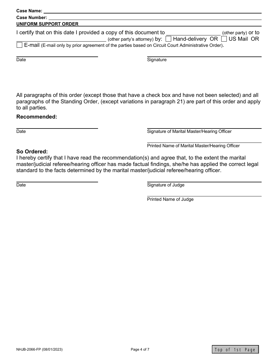 Form NHJB-2066-FP Uniform Support Order - New Hampshire, Page 4