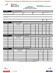 Document preview: Form REV-679 E Schedule E Tobacco Products Returned From Customer - Pennsylvania