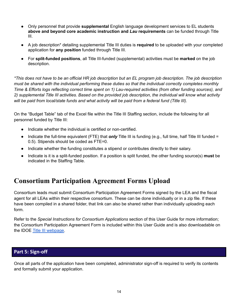 Title Iii Application User Guide - Indiana, Page 13