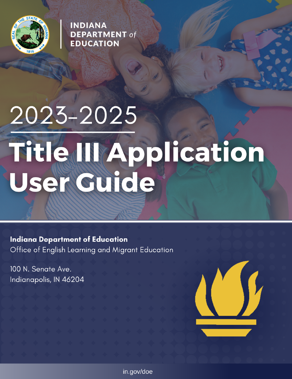 Title Iii Application User Guide - Indiana, Page 1