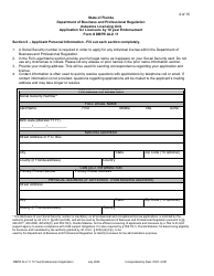 Form DBPR ALU11 Application for Licensure by 10 Year Endorsement - Florida, Page 5
