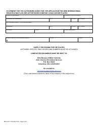 Form BMV4813 Company Logo Application - Ohio, Page 2
