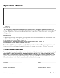 WVDVA Form 9A5-1 Application - Virginia Military Hall of Fame - West Virginia, Page 4