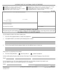 Document preview: Form RI-CI029 Affidavit of Identity and Order - County of Riverside, California