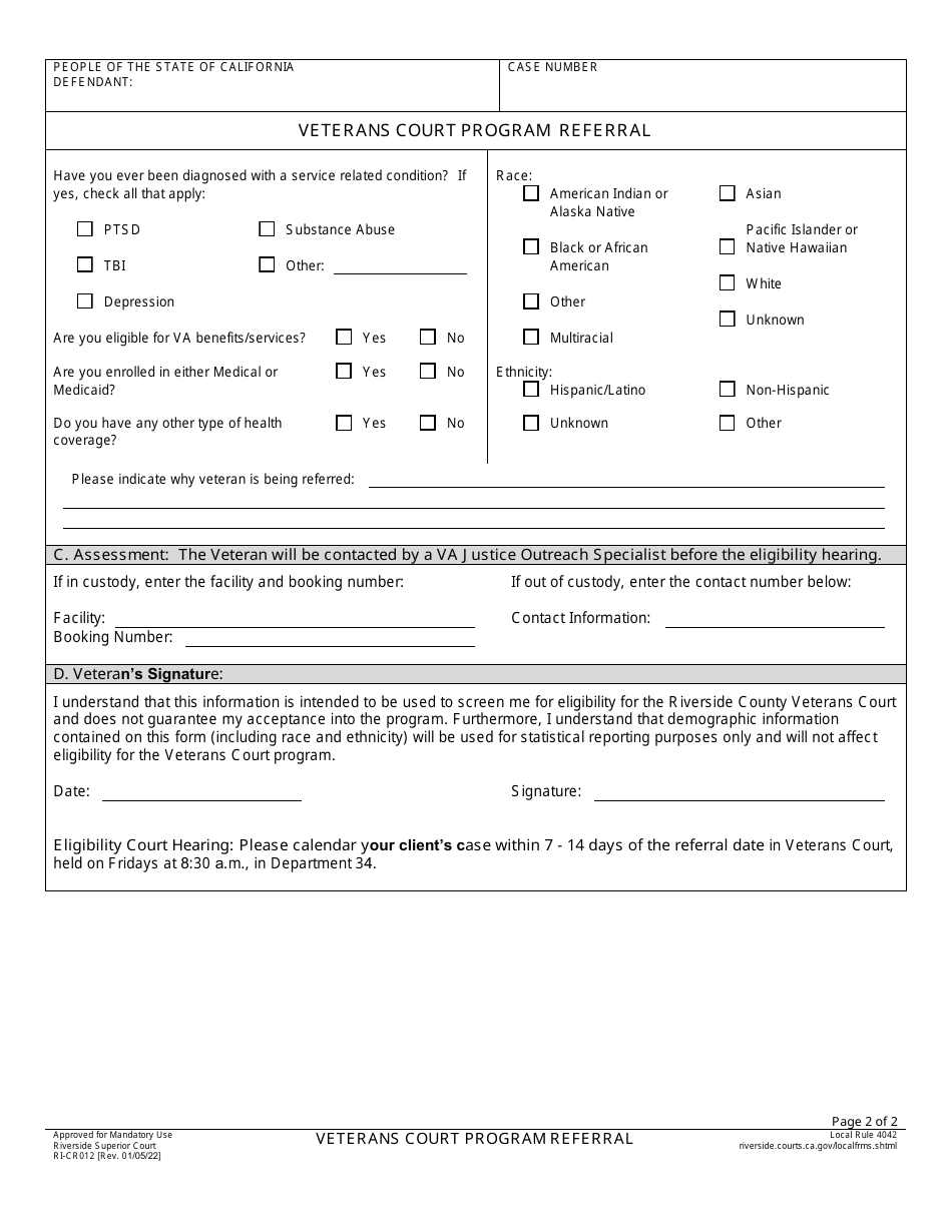 Form RI-CR012 - Fill Out, Sign Online and Download Fillable PDF, County ...