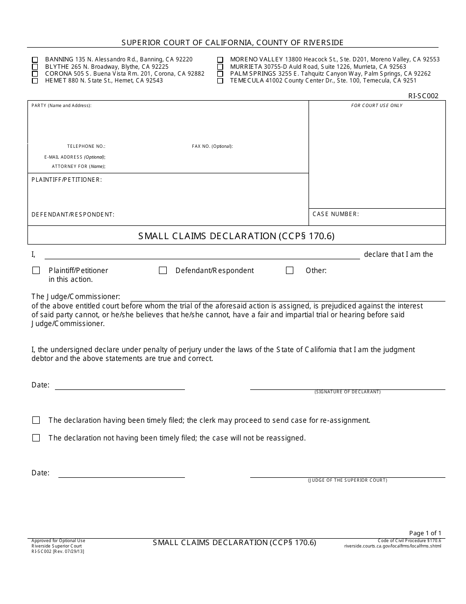 Form Ri Sc002 Fill Out Sign Online And Download Fillable Pdf County Of Riverside California 