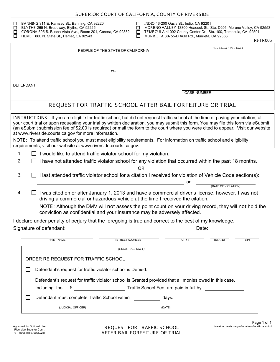 Form Ri Tr005 Fill Out Sign Online And Download Fillable Pdf County Of Riverside California