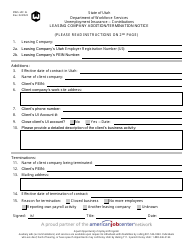 Document preview: DWS-UI Form 2L Leasing Company Addition/Termination Notice - Utah