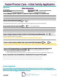 Foster/Proctor Care - Initial Family Application - Utah, Page 2
