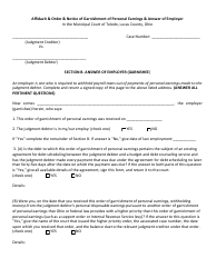 Order &amp; Notice of Garnishment of Personal Earnings &amp; Answer of Employer - City of Toledo, Ohio, Page 4