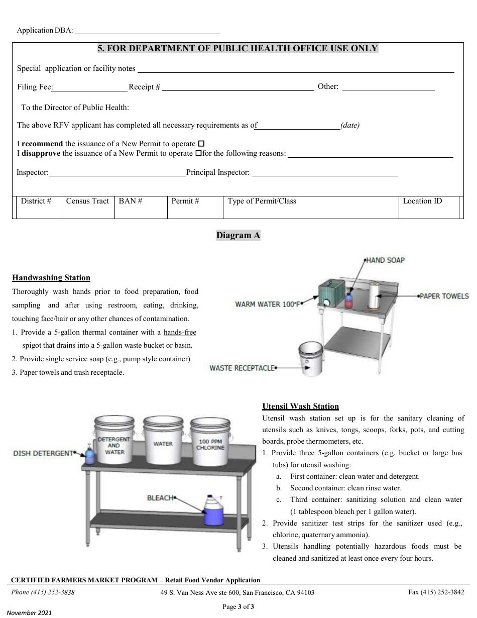 Application for Retail Food Vendor (Rfv) at Certified Farmer Market - City and County of San Francisco, California, Page 4
