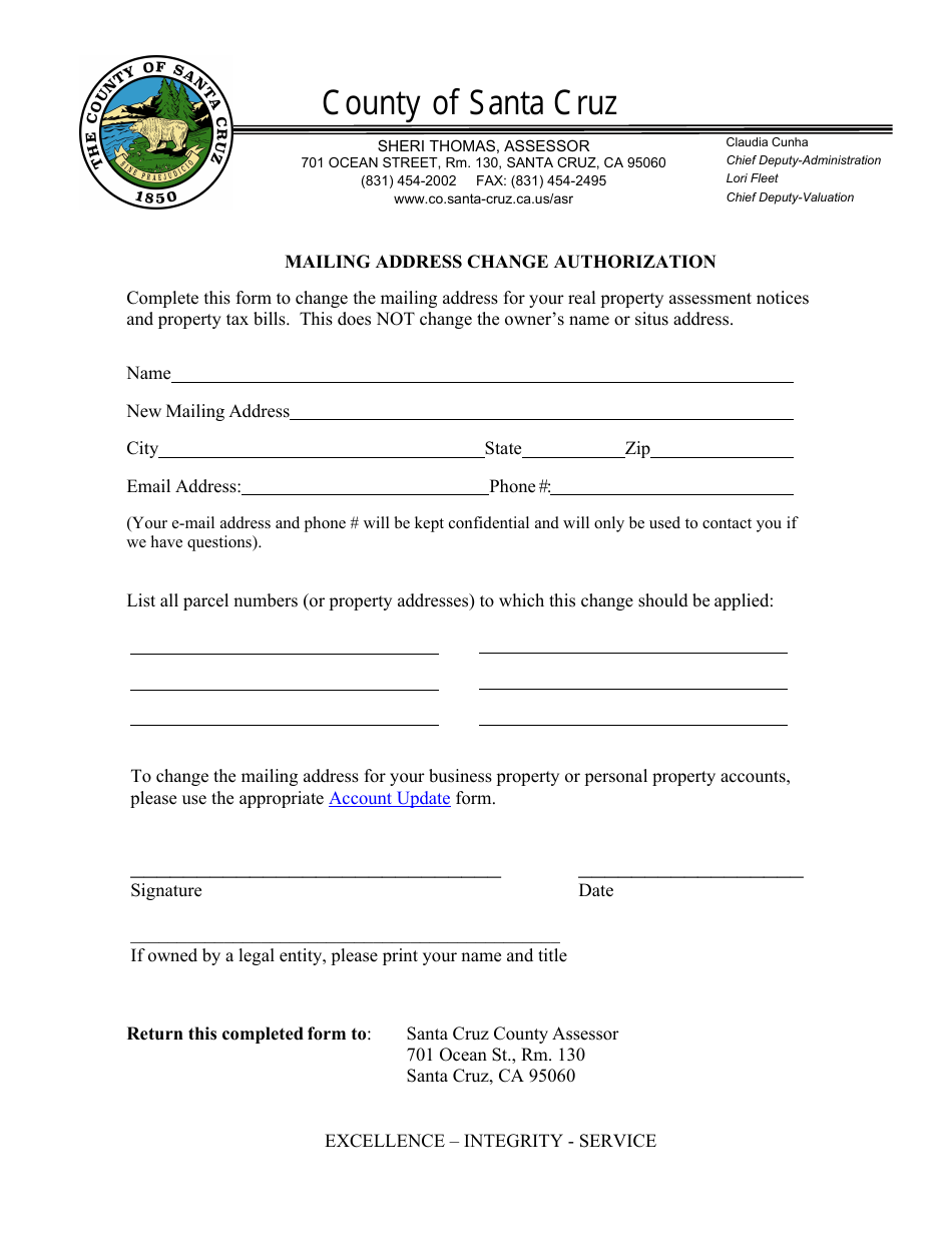 Application for Reassessment of Property Damaged by Calamity or Misfortune - County of Santa Cruz, California, Page 5