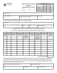 Document preview: Form MCS-1789 (State Form 49868) Claim for Proportional Use Credit - Indiana