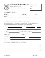 Form WCPD-126L Character Reference Letter - New York