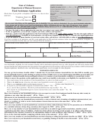 Document preview: Form DHR-FSP-2116 Food Assistance Application - Alabama