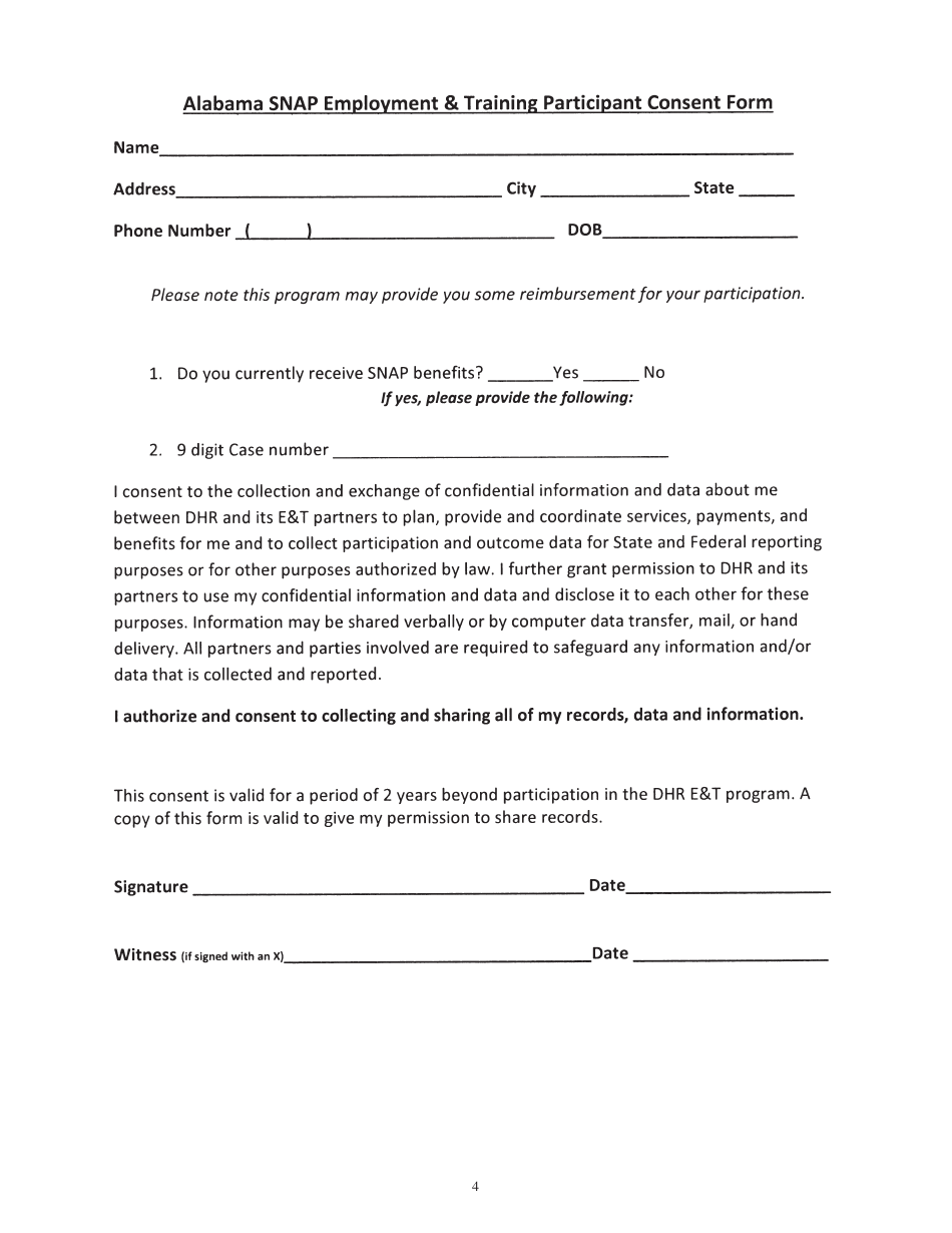Form DHR-FSP-2116 Food Assistance Application - Alabama, Page 4