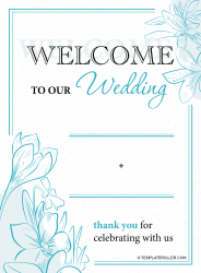 Document preview: Wedding Welcome Sign Template - Blue