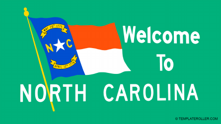 Document preview: Welcome to North Carolina Sign Template