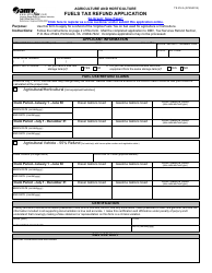 Form TS216 A Agriculture and Horticulture Fuels Tax Refund Application - Virginia