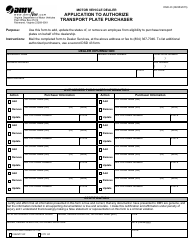 Document preview: Form DSD43 Application to Authorize Transport Plate Purchaser - Virginia