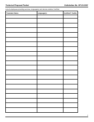 Form SP-23-0021 Technical Proposal Packet - on-Demand Language Translation and on-Demand American Sign Language Services - Arkansas, Page 7