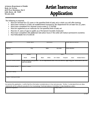 Document preview: Artist Instructor Application - Arkansas
