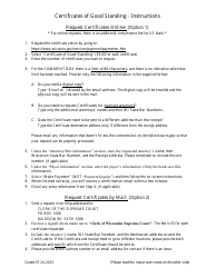 Instructions for Certificates of Good Standing - Wisconsin, Page 2