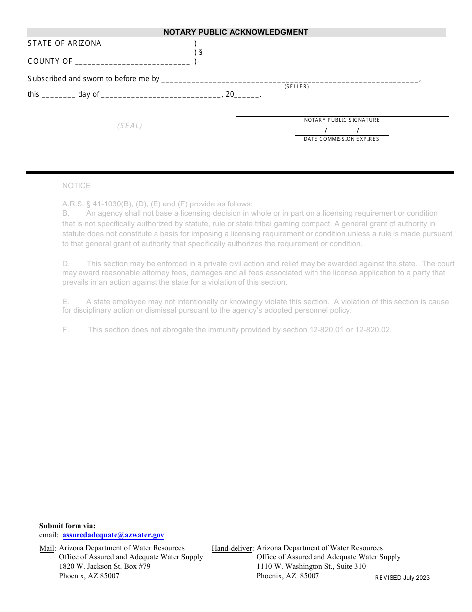 Conveyance of Extinguishment Credits - Arizona, Page 2