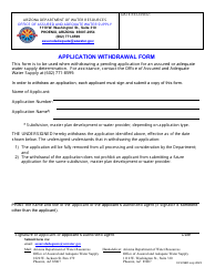 Document preview: Application Withdrawal Form - Arizona