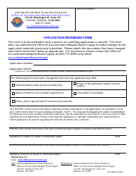 Document preview: Application Revisions Form - Arizona