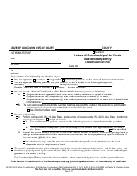 Document preview: Form GN-3210 Letters of Guardianship of the Estate Due to Incompetency (Adult Guardianship) - Wisconsin