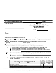 Form GN-3200 Letters of Guardianship of the Person Due to Incompetency (Adult Guardianship) - Wisconsin