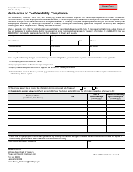 Document preview: Form 4092 Verification of Confidentiality Compliance - Michigan