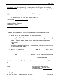 Document preview: Form DR-491 Affidavit of Service - Hand-Delivery by Non-party - Alaska
