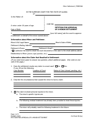 Document preview: Form PG-905 Petition for Approval of a Minor Settlement - Alaska